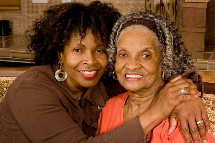 African american senior mother and daughter