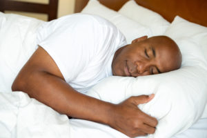 African American man sleeping