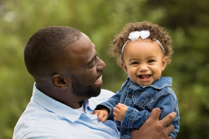 African American father with baby girl
