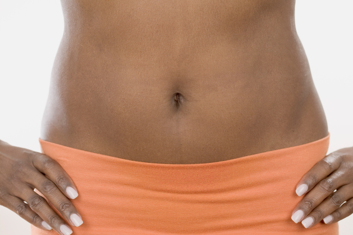 African American woman flat stomach