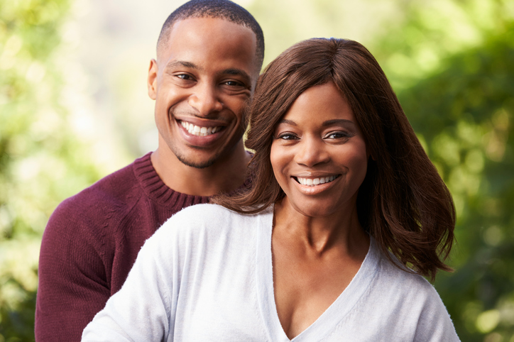 African American couple happy