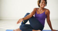 African American woman yoga