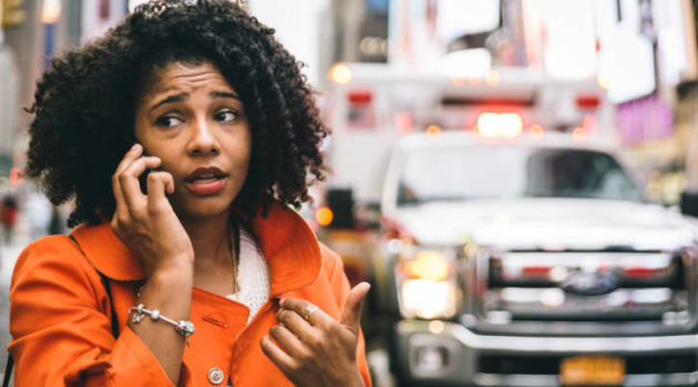 African American woman emergency ambulance 911