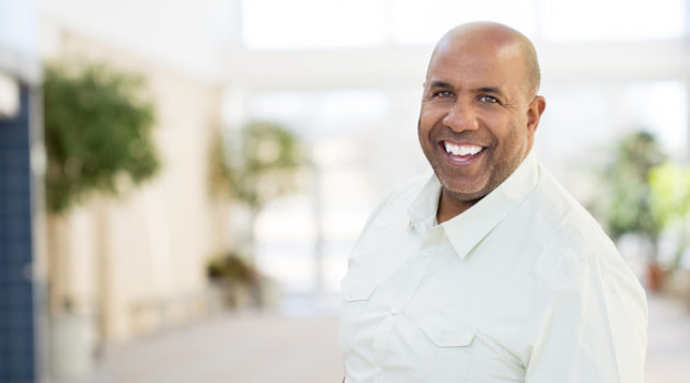 Older African American man smiling