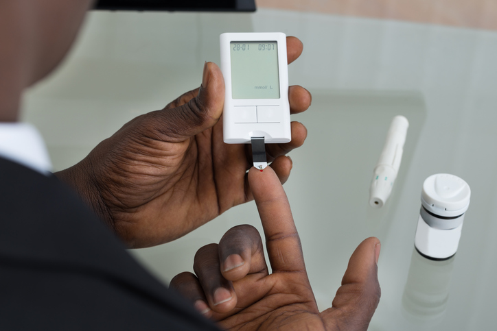 African American man diabetes testing
