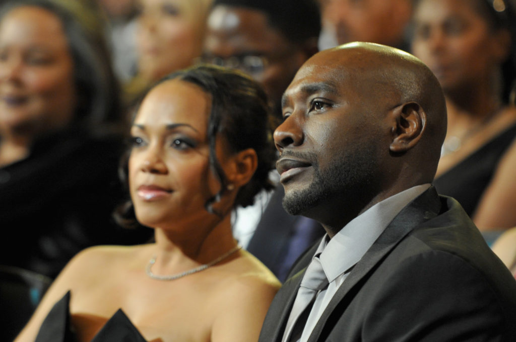 morris chestnut with wife