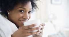 African American woman drinking