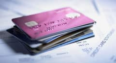 Close up of stack of credit cards