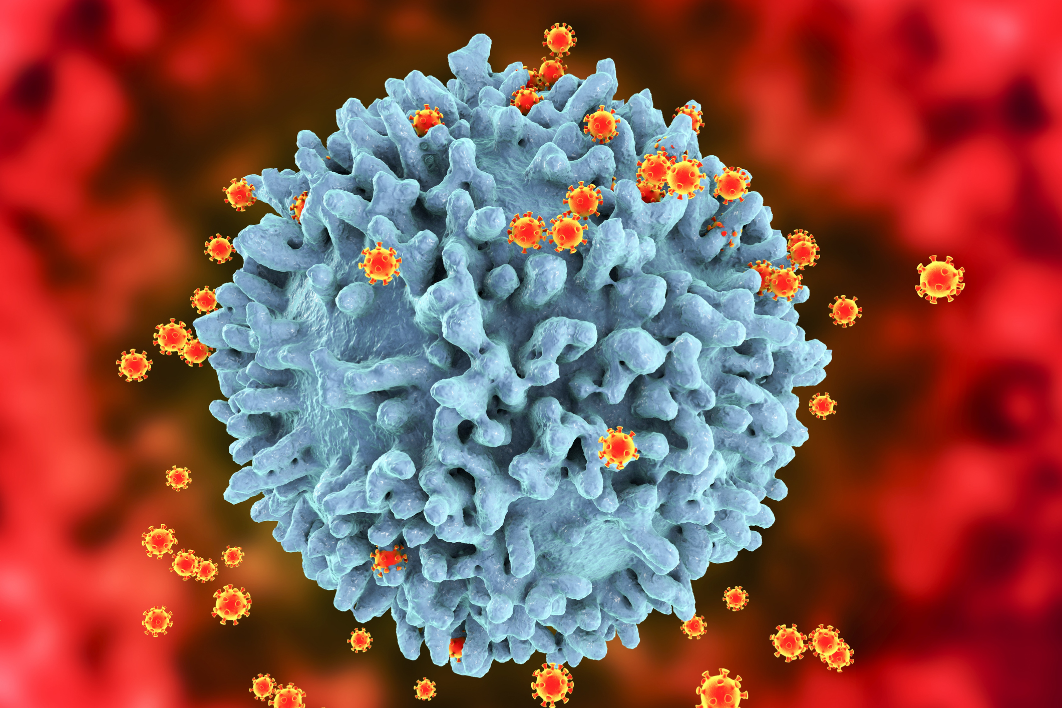 HIV viruses, illustration