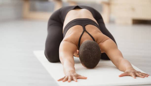 child's pose lower back stretches