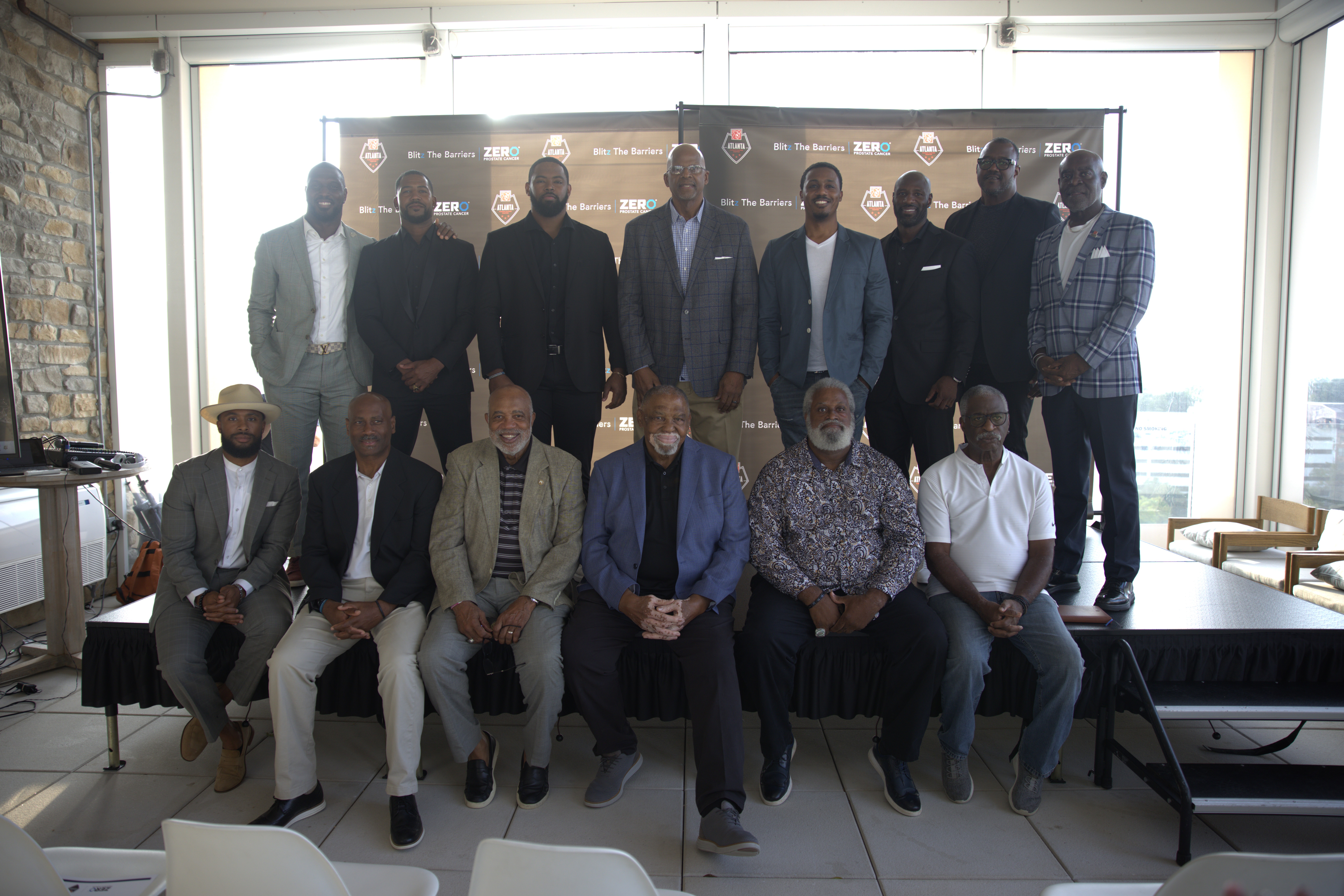 Retired NFL players at the Sept. 8 Blitz the Barriers ATL event for Prostate Cancer Awareness Month